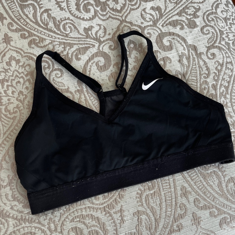 Nike Black Sports Bra with White Swoosh
